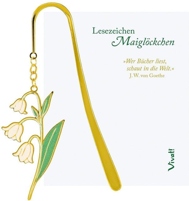 Lesezeichen Maiglöckchen aus Metall in Gold vom St. Benno Verlag - Bild 1
