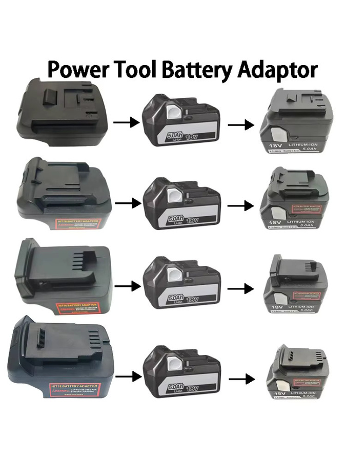 HiKOKI Akku-Adapter für 18 V Lithium-Akkus zur Nutzung mit Makita, DeWalt, Milwaukee und Bosch 18 V/20 V Akku-Elektrowerkzeugen in Schwarz - Bild 4