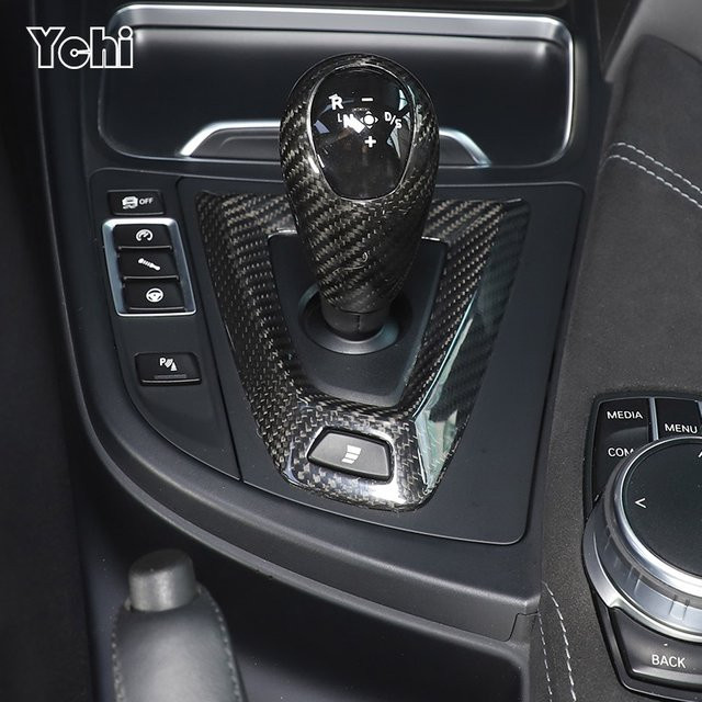 Metyoucar Carbon Schalthebel Abdeckung aus echtem Carbon für BMW M2 F87 M3 F80 M4 F82 M5 F83 F10 F85 X5M F86 X6M F12 in Schwarz - Bild 1
