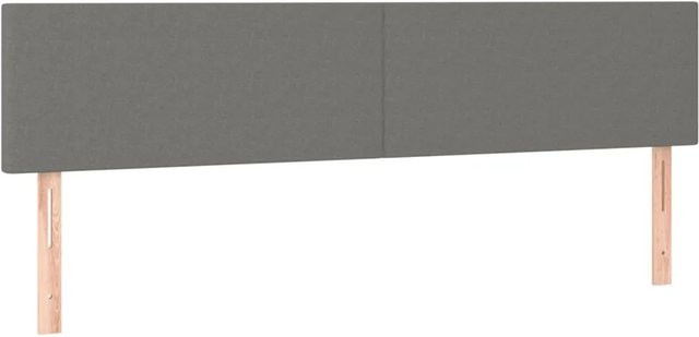 vidaXL LED Kopfteil Dunkelgrau mit USB-Ladeport und integrierter Beleuchtung, Breite: 160 cm, Tiefe: 5 cm, Höhe: 78-88 cm - Bild 1