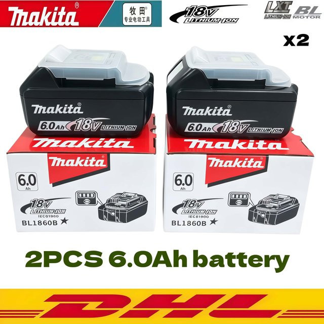 Makita 18V Lithium-Ionen Akku BL1860 mit 6Ah Kapazität für LXT Elektrowerkzeuge - Bild 1
