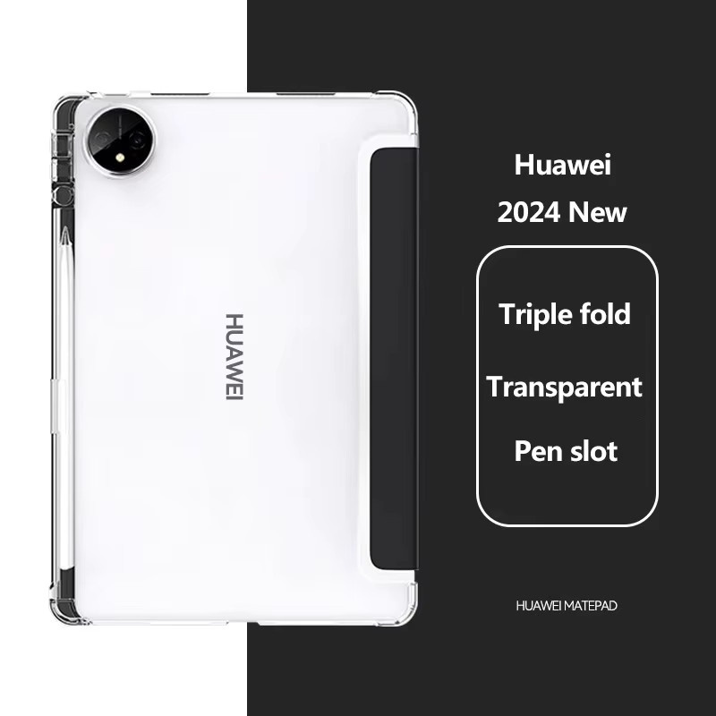 Transparente Acryl Schutzhülle für Huawei MatePad Pro 12,2 Air 2025, 12X SE, 11, 11,5 S Air oder PaperMatte Pro mit Stifthalter in Grau und Transparent - Bild 4