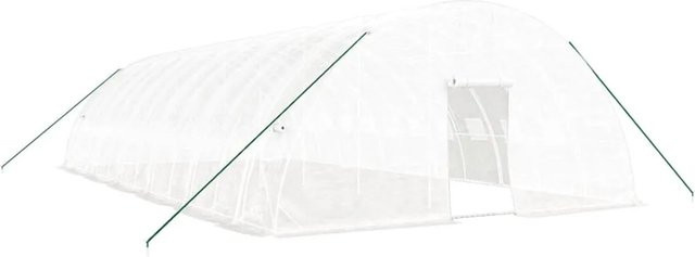 furnicato Gewächshaus mit Stahlrahmen in Weiß, B/T/H: 12 x 6 x 2,85 m, 72 m² - Bild 1