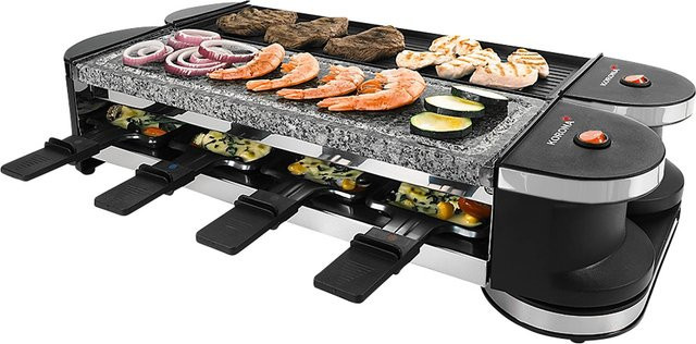 Korona Drehbarer Raclette-Grill in Schwarz mit Keramik-Steingrillplatte und Antihaftbeschichtung - Bild 1