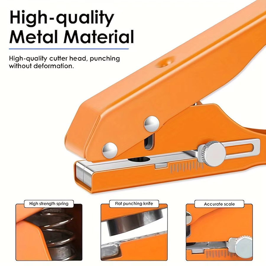 Robuster Einzellocher aus Metall in Orange, 5/16 Zoll - 8 mm Papierstanzer für den mobilen Einsatz - Bild 4
