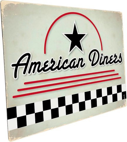 mySPOTTI Mini-Spritzschutz American Diners aus Aluverbund in Beige und Multicolour, Breite: 59,0 cm, Höhe: 41,0 cm - Bild 1