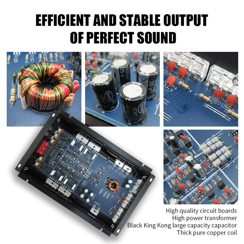 Q-PERTORS Klasse AB Car Audio 4 Kanal Stereo Leistungsverstärker in Schwarz mit 8800 W Power für Lautsprecher, Subwoofer, Höhen und Mid-Bass - Bild 6