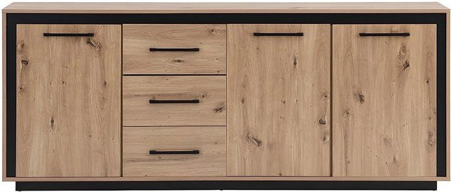 Vente-unique Sideboard Nalamane aus MDF in Naturfarben, Schwarz und Braun, Breite: 180 cm - Bild 1