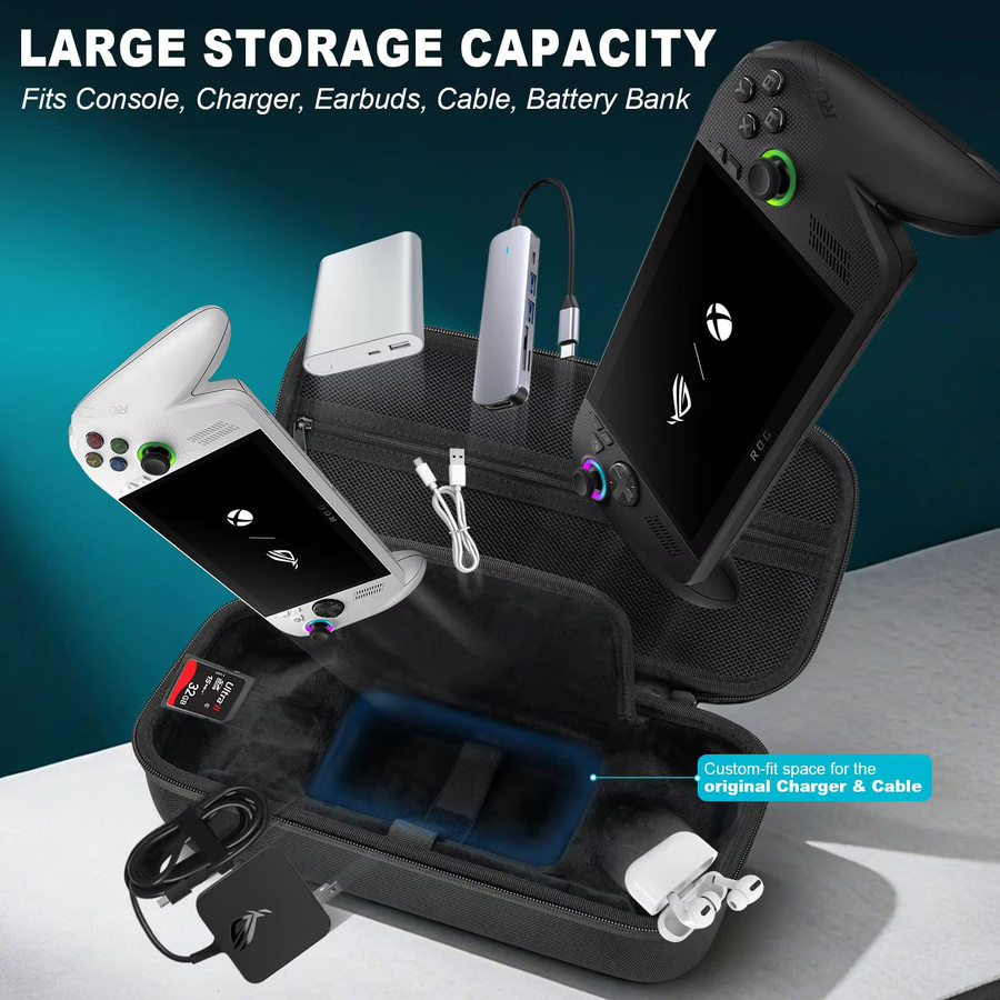 Asus ROG Xbox Ally X Reise-Aufbewahrungstasche aus hartem EVA in Schwarz - Bild 3