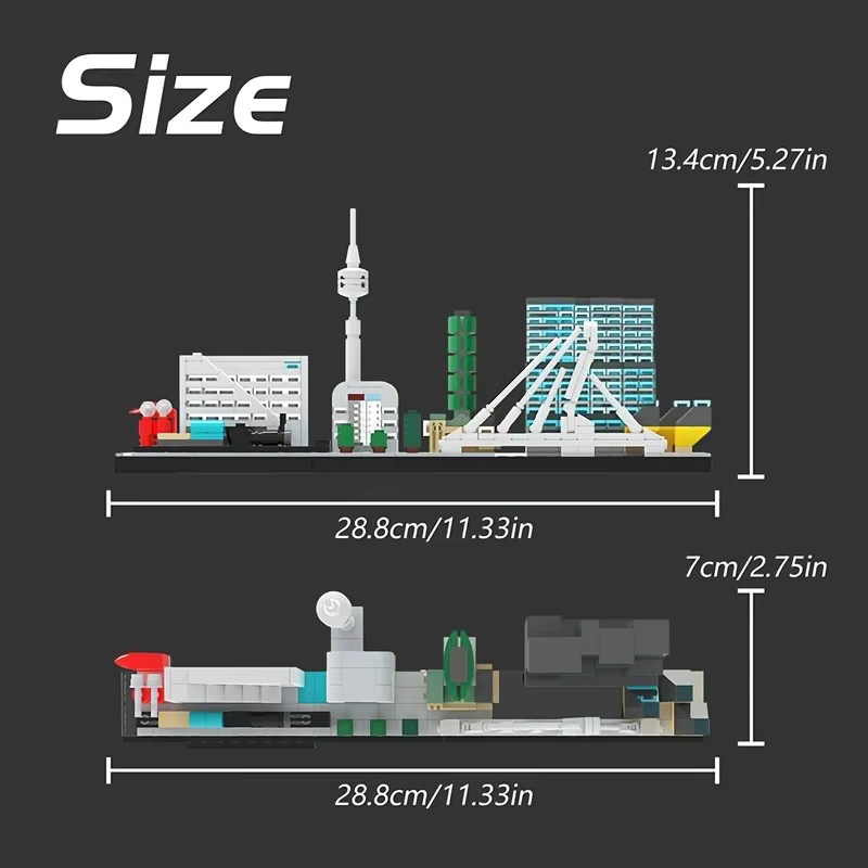 Garno Moc City Niederlande Rotterdam Skyline Architektur, Bausteine - Bild 2