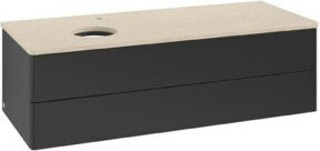 V&B Waschtischunterschrank Antao ohne Frontstruktur in Blau, B/T/H: 120 x 36 x 50 cm - Bild 1