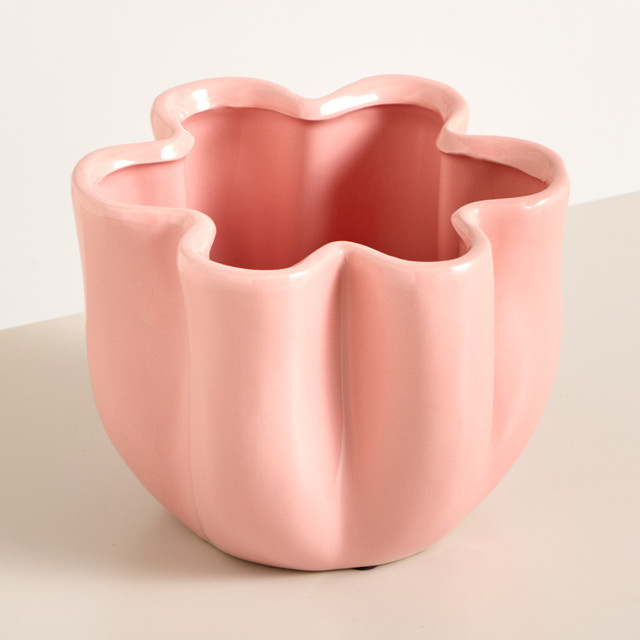 Keramik Übertopf BLUME2000 in Pink, Durchmesser: 18 cm - Bild 1