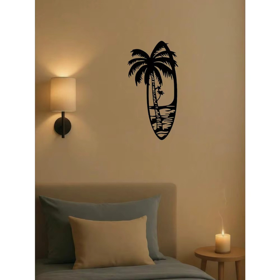 CIFBUY Wandkunst Surfbrett aus Metall in Schwarz für drinnen und draußen - Bild 3