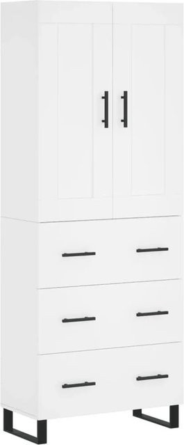 vidaXL Highboard Weiß aus Holzwerkstoff und Metall B/T/H: 69,5 x 34,0 x 180,0 cm - Bild 1