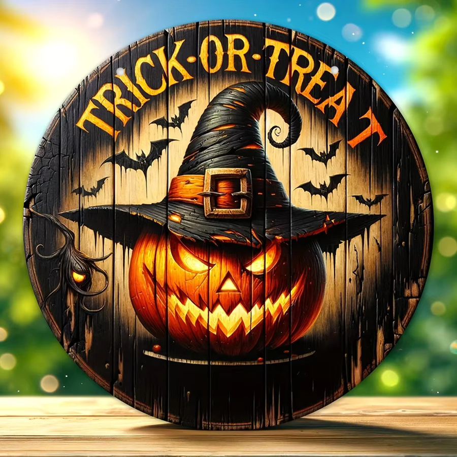 Rundes Halloween Wandschild aus Metall von Potdemiel mit abstraktem Design, Durchmesser: 20 cm - Bild 6