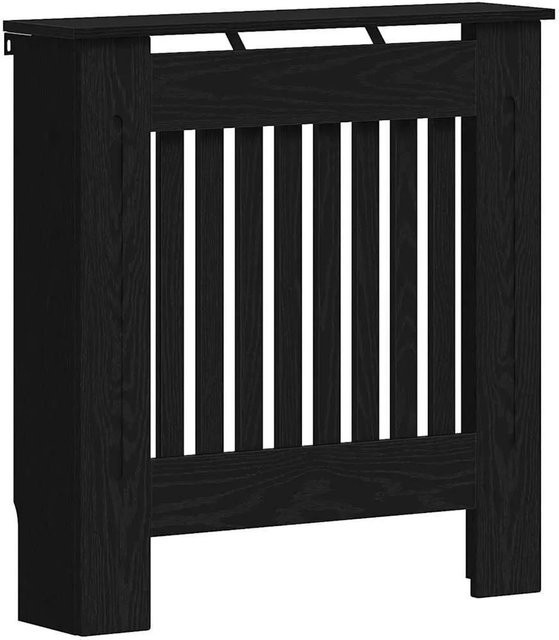 vidaXL Heizkörperabdeckung in Schwarz mit Eichen-Optik und vertikalem Latten-Design, B/T/H: 78 x 19 x 81,5 cm - Bild 1