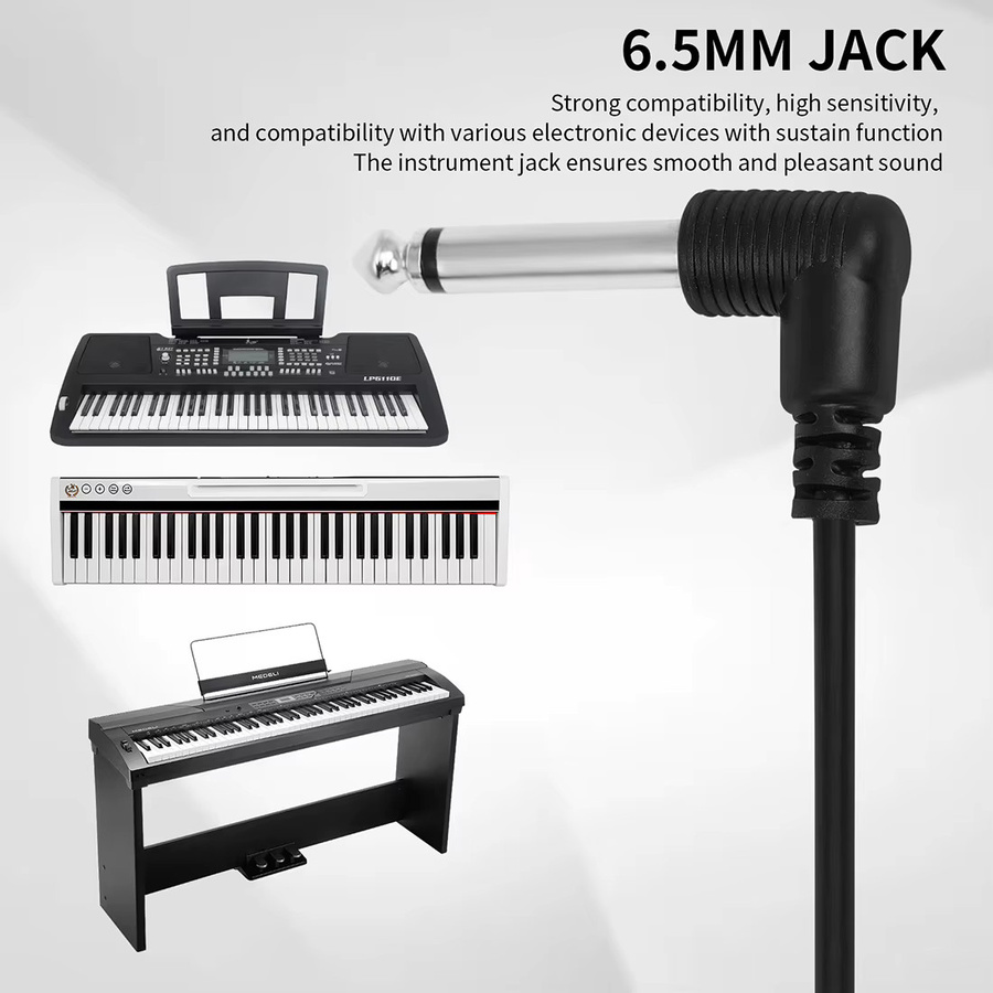 IRIN Sustain-Pedal für elektronische Klaviere und Tastaturen, Universal Dämpfer-Pedal in Schwarz - Bild 4