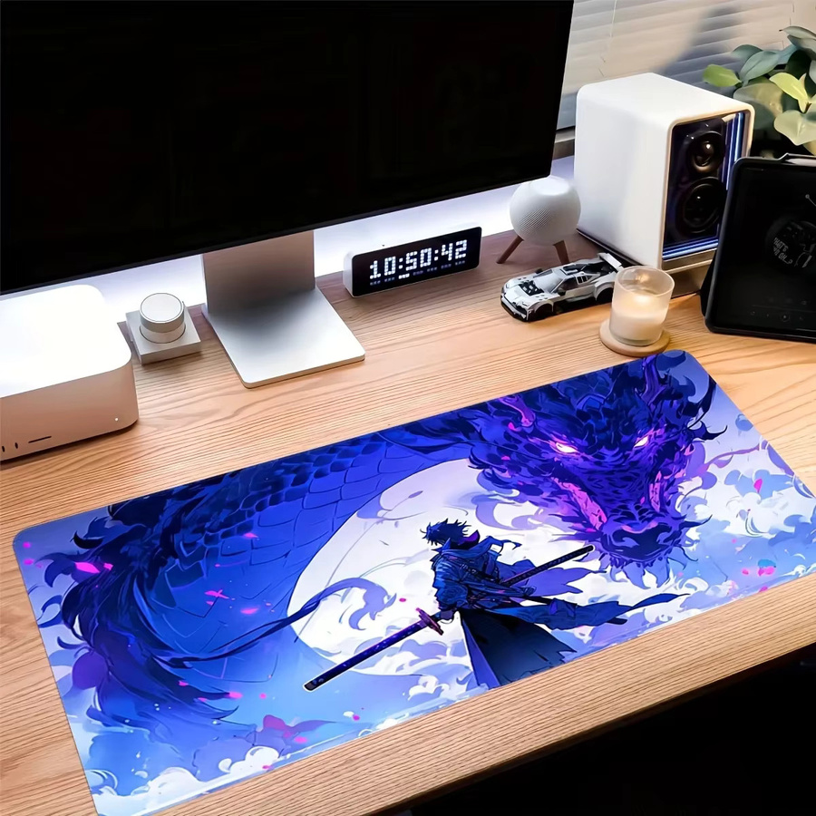 Gaming-Mauspad mit Drachenjungen-Muster in Blau, rutschfeste Anime-Schreibtischunterlage für Gamer - Bild 2