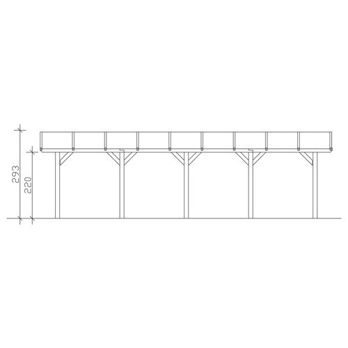Skan Holz Carport Franken Bogendach Schiefergrau B/T: 376 x 969 cm, Höhe: 293 cm - Bild 3