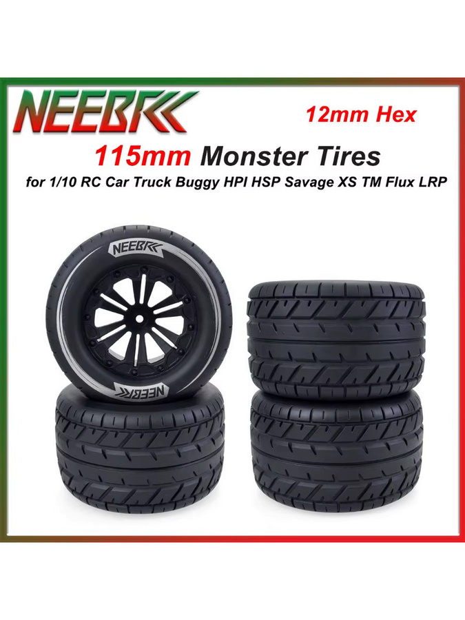 NEEBRC Monster Reifen, 4-teiliges Set, 115mm, 12mm Hex, Skidproof - Bild 6