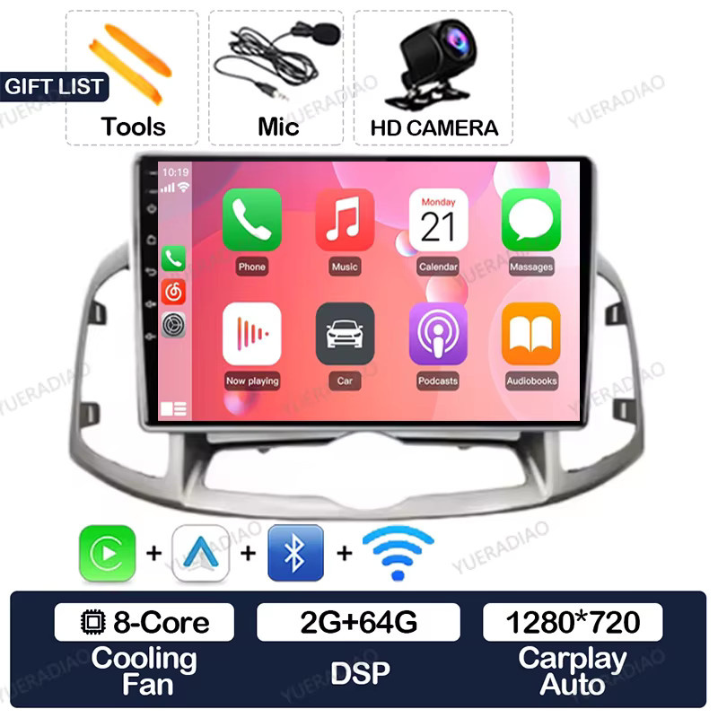 Android 17 Autoradio für Chevrolet Captiva 1 (2011 - 2016) mit QLED Multimedia-Videoplayer, Qualcomm Prozessor, 4G LTE, 5G WIFI und Carplay, Farbe: Schwarz - Bild 6
