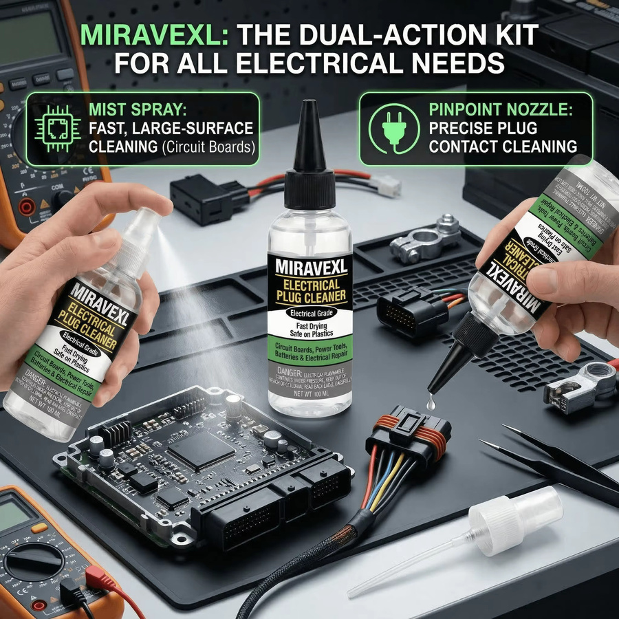 MIRAVEXL Elektrischer Kontaktreiniger-Spray 100ml Schnelltrocknender Elektronik-Entfetter für Autostecker und Leiterplatten - Bild 3