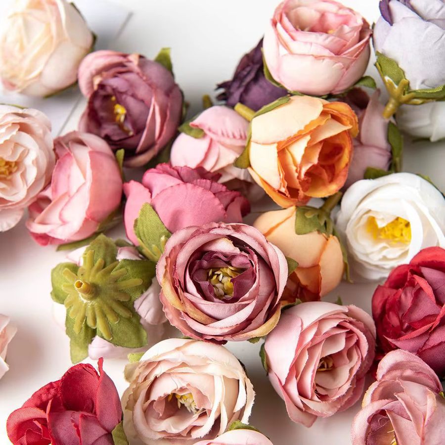 XIAOYINMO Künstliche Seidenrose in Multicolor für Tischdekoration, Hochzeiten und DIY-Kränze - Bild 2