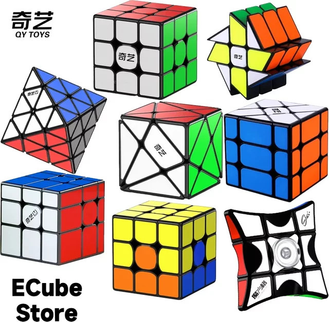 QiYi Black Stickerless Series Windmill Fisher Axis Mirror Spinner FTO Stickerless Black Puzzle - Bild 1
