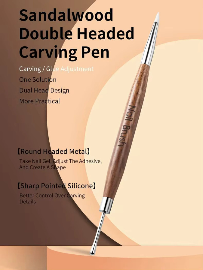 LUSLUKING Dual-Kopf Sandelholz Nagel Sculpting Stift, Unisex - Bild 5