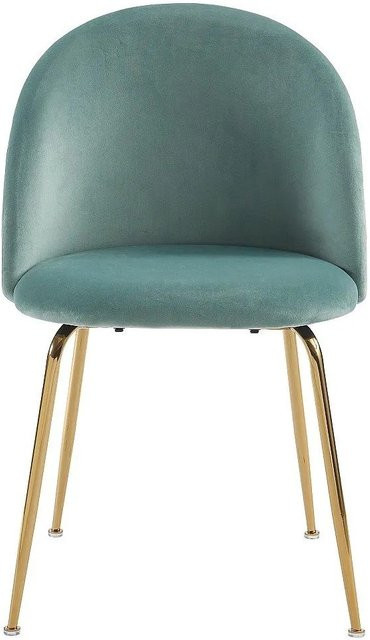 Vente-unique Stuhl Melbourne in Hellgrün mit Samtbezug und Gold-Metallgestell, Breite: 50 cm, Tiefe: 50 cm, Höhe: 50 cm - Bild 1