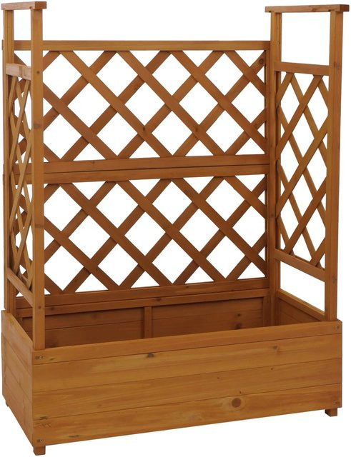 PROREGAL Hochbeet aus Tannenholz mit Rankgitter in Braun, H x B x T: 114 x 85 x 44 cm - Bild 1
