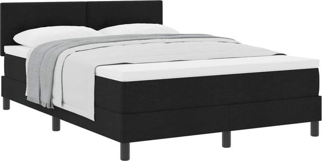 vidaXL Boxspringbett mit Matratze Schwarz Stoff B/T/H: 200 x 140 x 280 cm - Bild 1