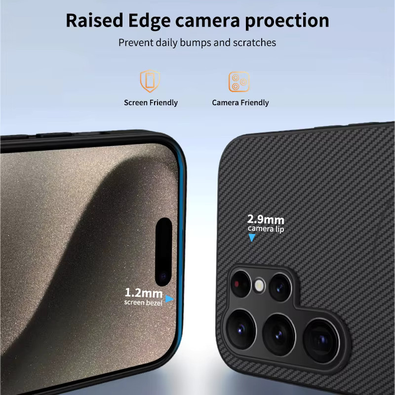 Ultradünne magnetische Carbonfaser Hülle für Samsung Galaxy S26 S25 S24 S23 S22 S21 Plus FE A56 A36 A26 A06 A55 A54 in Schwarz und Violett - Bild 4