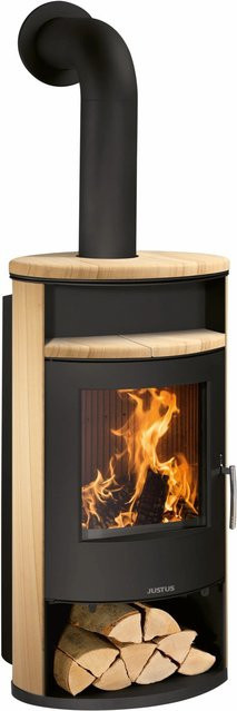 Justus Kaminofen Island Aqua Schwarz mit Sandsteinverkleidung 10 kW - Bild 1