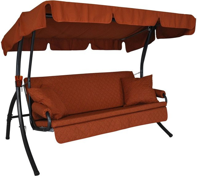 ANGERER Hollywoodschaukel LIVING 3-Sitzer in Orange mit Sonnenverdeck und Polsterung, B/T/H: 240 x 160 x 145 cm - Bild 1