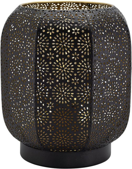 Securit Kabellose LED-Tischleuchte Marrakech für Innen und Außen, Schwarz/Gold, L x B x H: 16 x 16 x 19 cm - Bild 1