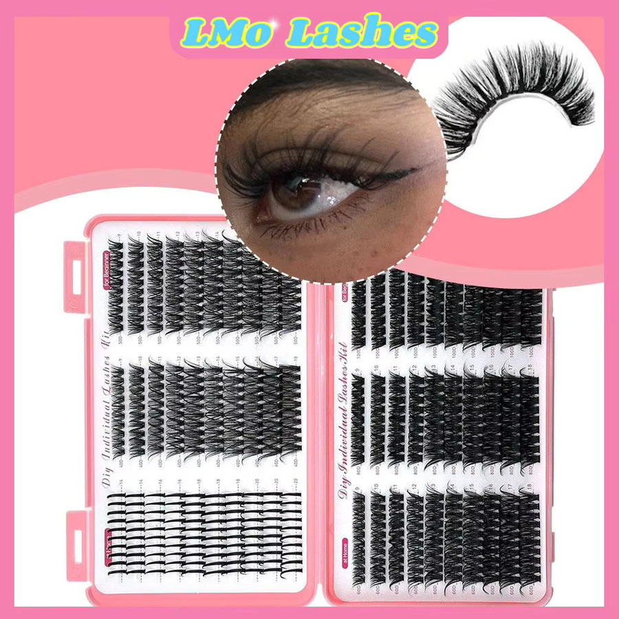 LMo Wimperncluster-Set, 6 Styles, 10–20 mm, D-Curly Volume, Black, Unisex - Bild 5