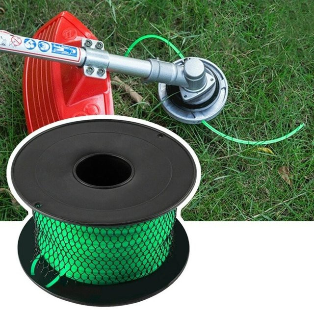 Grüner Rasenmähfaden als Ersatzfaden für Rasentrimmer, 6-kant Nylonfaden mit Durchmesser 3,0 mm, 100 Meter - Bild 1