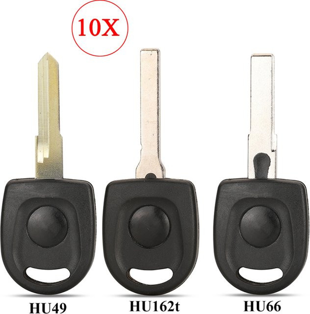 Jingyuqin 10er Set Transponder Auto Fernbedienung Schlüssel Shell für VW Polo Golf SEAT Ibiza Leon SKODA Octavia Ersatz HU66 HU162t Schwarz - Bild 1