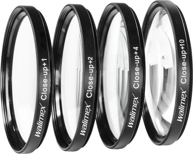 Walimex Close Up Makro Linsen Set 4er Pack Schwarz 72mm mit +1/+2/+4/+10 Dpt Kamera Nahlinse - Bild 1