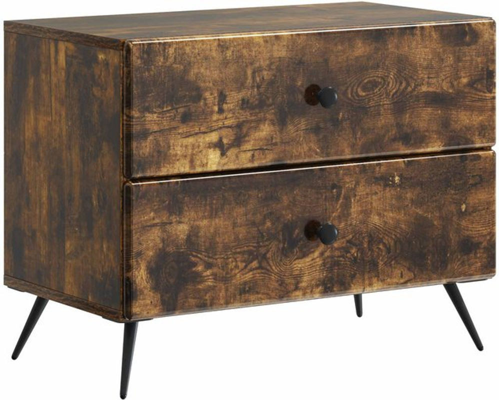 Nachttisch vidaXL aus Holzwerkstoff in Geräuchert Eiche, Braun/Grau, B/T/H: 62 x 34,5 x 47,5 cm - Bild 1