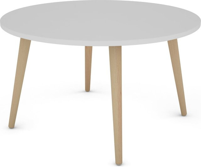byLIVING Couchtisch LASSE in skandinavischem Design, rund, Akazie und Weiß, Breite: 80 cm, Durchmesser: 80 cm, Höhe: 46 cm - Bild 1