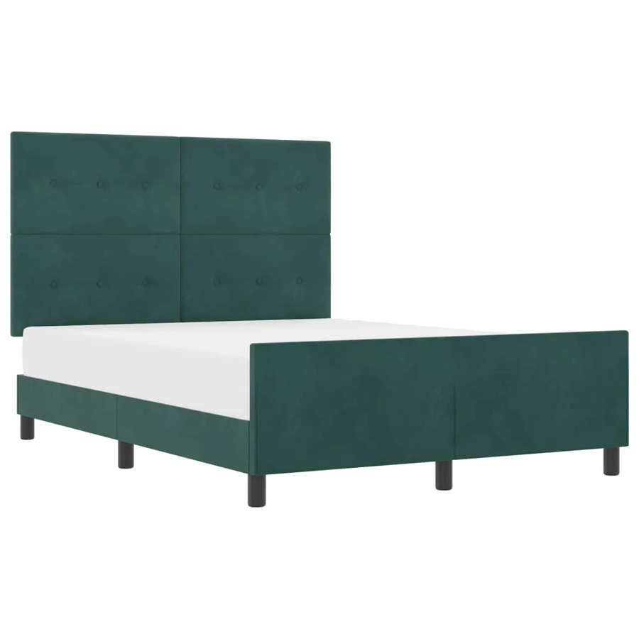 vidaXL Boxspringbett mit Kopfteil in Dunkelgrün aus Samt, B/T: 160 x 200 cm - Bild 2