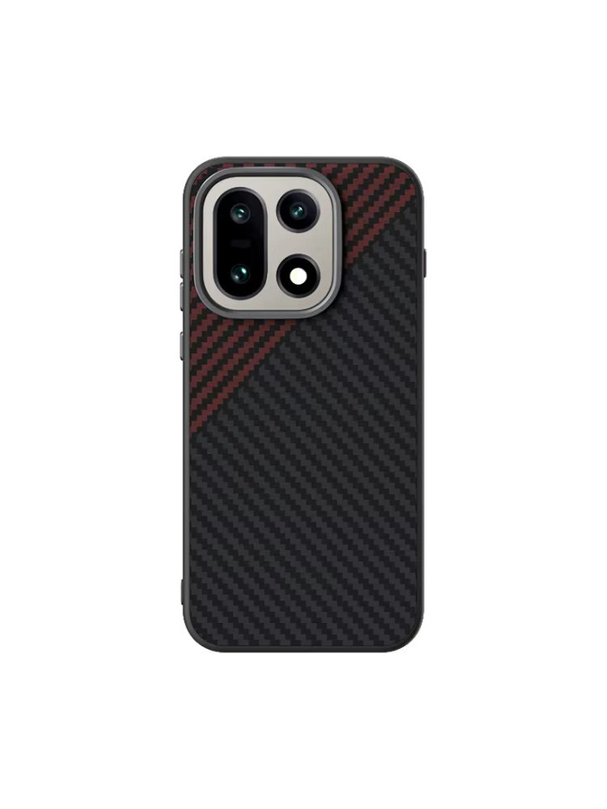 Premium Kevlar Carbon Fiber Muster Schutzhülle für OnePlus 15 13T 13S in Schwarz Rot mit TPU+PC Material und magnetischer kabelloser Ladefunktion - Bild 6