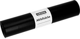 Deiss Abfallsäcke aus Recycling-LDPE in Schwarz, 120 Liter, B: 70 cm, H: 110 cm, 250 Stück - Bild 1