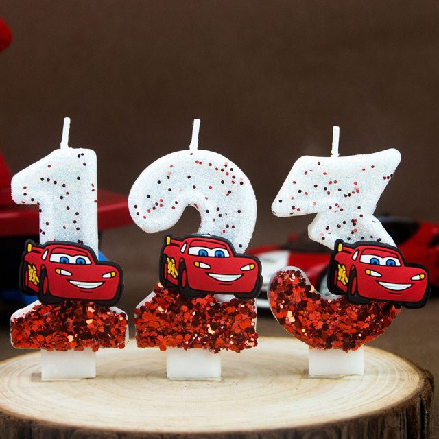 Digitale Geburtstagskerze MINISO Racing Story Lightning McQueen mit Plugin, Mehrfarbig - Bild 1
