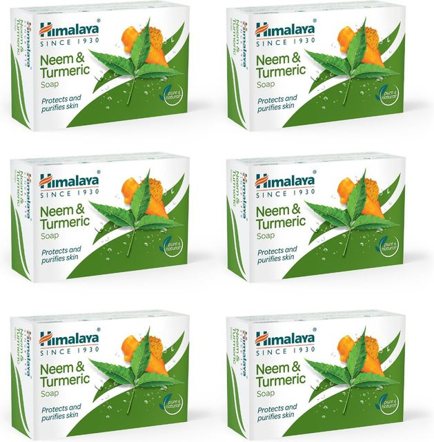 Himalaya Herbals Neem und Kurkuma Seife, 6 x 125g, für unreine und empfindliche Haut - Bild 1