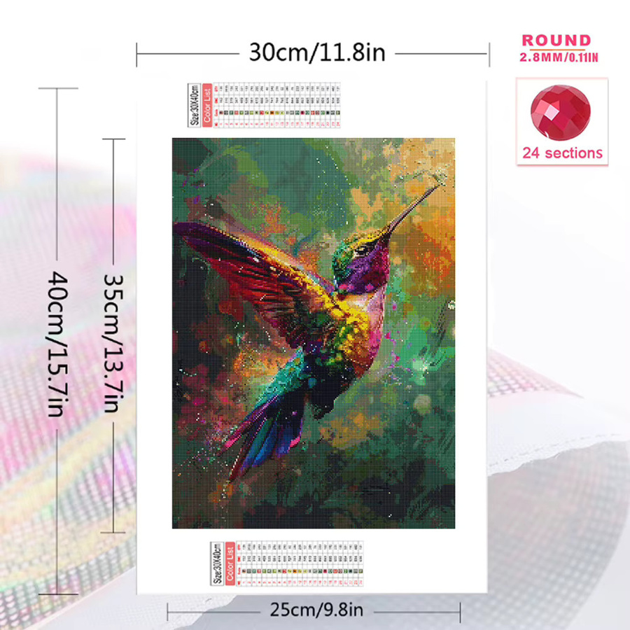 Momoart Diamant-Mosaik DIY Set Vogel Tier Acryl Bastelbedarf in Multicolour, Breite: 30,0 cm, Höhe: 20,0 cm - Bild 2