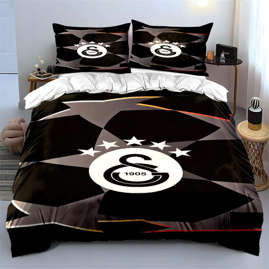 Galatasaray Bettwäsche-Set mit Emblem und Sternen von Atlantic Textile Factory, Mehrfarbig, B/H: 135 x 200 cm - Bild 6