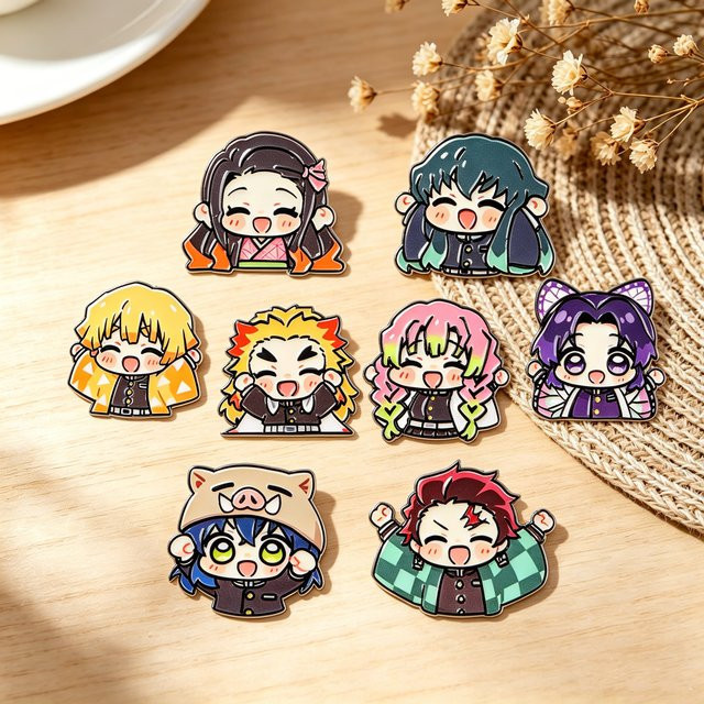 Bandai Anime-Figur Emaille-Pin Chibi Manga Brosche, Anstecknadeln, Abzeichen - Bild 1